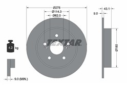 Bremžu disks TEXTAR 92222300 (pārdošanas vienība - 1 gab.)