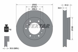Bremžu disks TEXTAR 92253403 (pārdošanas vienība - 1 gab.)