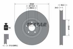 Bremžu disks TEXTAR 92293505 (pārdošanas vienība - 1 gab.)_0