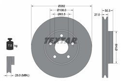 Stabdžių diskas TEXTAR 92303405