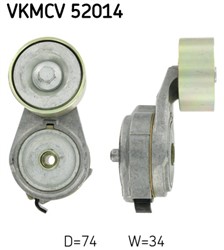 įtempiklio skriemulys, V formos rumbuotas diržas SKF VKMCV 52014