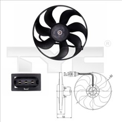 Fan, engine cooling TYC 837-0003