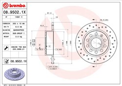 Bremžu disks BREMBO 08.9502.1X (pārdošanas vienība - 1 gab.)_2