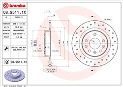 Brake disc Xtra (1 pcs) rear L/R fits CADILLAC BLS; OPEL SIGNUM, VECTRA C, VECTRA C GTS; SAAB 9-3, 9-3X_2
