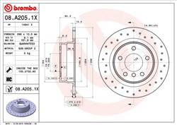Bremžu disks BREMBO 08.A205.1X (pārdošanas vienība - 1 gab.)_2