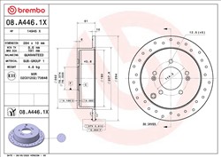 Stabdžių diskas BREMBO 08.A446.1X_0