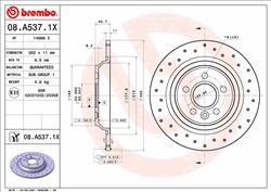 Bremžu disks BREMBO 08.A537.1X (pārdošanas vienība - 1 gab.)_0