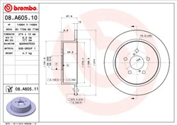 Bremžu disks BREMBO 08.A605.11 (pārdošanas vienība - 1 gab.)_2