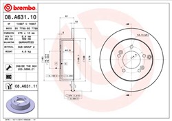 Bremžu disks BREMBO 08.A631.11 (pārdošanas vienība - 1 gab.)_2