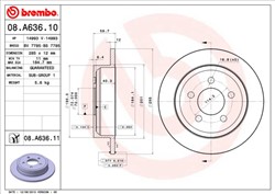 Bremžu disks BREMBO 08.A636.11 (pārdošanas vienība - 1 gab.)_2
