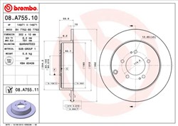 Bremžu disks BREMBO 08.A755.11 (pārdošanas vienība - 1 gab.)_2