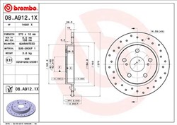 Bremžu disks BREMBO 08.A912.1X (pārdošanas vienība - 1 gab.)_2
