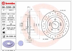 Bremžu disks BREMBO 08.C250.2X (pārdošanas vienība - 1 gab.)_0