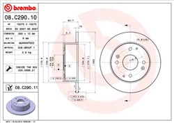 Bremžu disks BREMBO 08.C290.11 (pārdošanas vienība - 1 gab.)_2