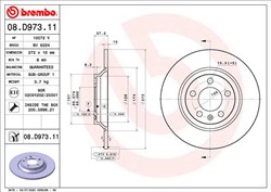 Bremžu disks BREMBO 08.D973.11 (pārdošanas vienība - 1 gab.)_0