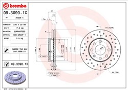 Bremžu disks BREMBO 09.3090.1X (pārdošanas vienība - 1 gab.)_2
