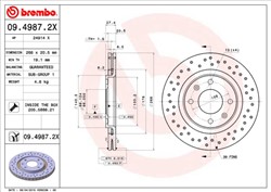 Stabdžių diskas BREMBO 09.4987.2X