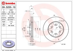 Bremžu disks BREMBO 09.5255.10 (pārdošanas vienība - 1 gab.)_0