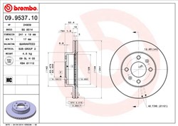 Bremžu disks BREMBO 09.9537.10 (pārdošanas vienība - 1 gab.)_0