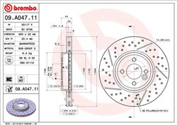 Bremžu disks BREMBO 09.A047.11 (pārdošanas vienība - 1 gab.)_0