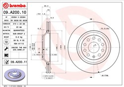 Stabdžių diskas BREMBO 09.A200.11