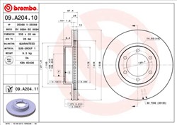 Bremžu disks BREMBO 09.A204.11 (pārdošanas vienība - 1 gab.)_2