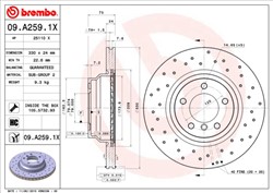 Bremžu disks BREMBO 09.A259.1X (pārdošanas vienība - 1 gab.)_2