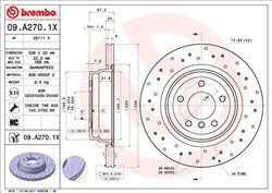 Kočioni disk BREMBO, tip rezani za BMW 3 (E90), 3 (E91), 3 (E92), 3 (E93), X1 (E84)