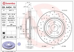 Stabdžių diskas BREMBO 09.A404.1X