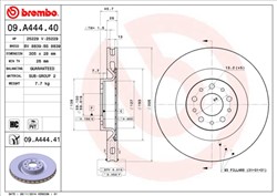 Bremžu disks BREMBO 09.A444.41 (pārdošanas vienība - 1 gab.)