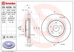 Bremžu disks BREMBO 09.A538.11 (pārdošanas vienība - 1 gab.)_2