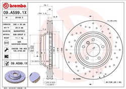 Bremžu disks BREMBO 09.A599.1X (pārdošanas vienība - 1 gab.)_0