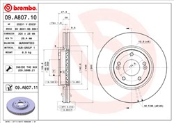 Гальмівний диск BREMBO 09.A807.11_0