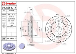 Stabdžių diskas BREMBO 09.A968.1X