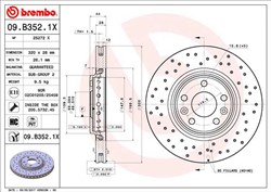 Bremžu disks BREMBO 09.B352.1X (pārdošanas vienība - 1 gab.)_0