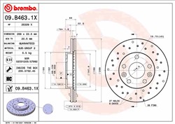 Stabdžių diskas BREMBO 09.B463.1X