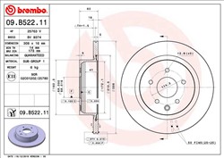 Гальмівний диск BREMBO 09.B522.11