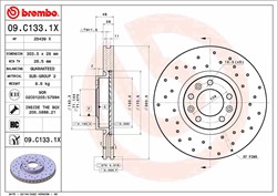 Bremžu diski BREMBO 09.C133.1X