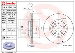 Bremžu disks BREMBO 09.C176.11 (pārdošanas vienība - 1 gab.)_0