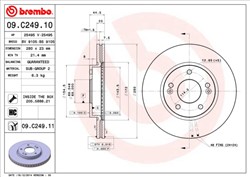 Bremžu disks BREMBO 09.C249.11 (pārdošanas vienība - 1 gab.)_2