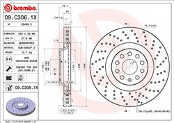 Stabdžių diskas BREMBO 09.C306.1X