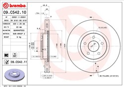 Bremžu disks BREMBO 09.C542.11 (pārdošanas vienība - 1 gab.)_0