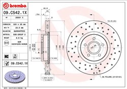 Brake disc Xtra (1 pcs) front L/R fits FORD FOCUS II, FOCUS III, KUGA II, TOURNEO CONNECT V408 NADWOZIE WIELKO, TRANSIT CONNECT, TRANSIT CONNECT V408/MINIVAN
