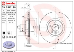 Bremžu disks BREMBO 09.C542.21 (pārdošanas vienība - 1 gab.)_2