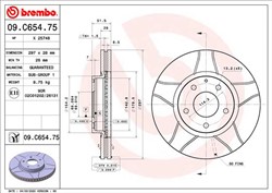 Bremžu disks BREMBO-TU 09.C654.75 (pārdošanas vienība - 1 gab.)_0