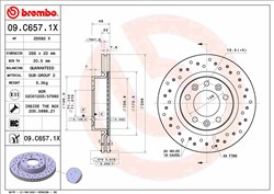 Bremžu disks BREMBO 09.C657.1X (pārdošanas vienība - 1 gab.)_0