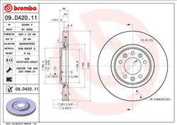 Bremžu disks BREMBO 09.D420.11 (pārdošanas vienība - 1 gab.)_0