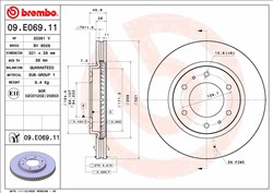 Тормозной диск BREMBO 09.E069.11