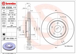 Тормозной диск BREMBO 09.E235.11
