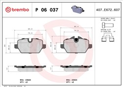 BREMBO Piduriklotside komplekt, ketaspidur P 06 037